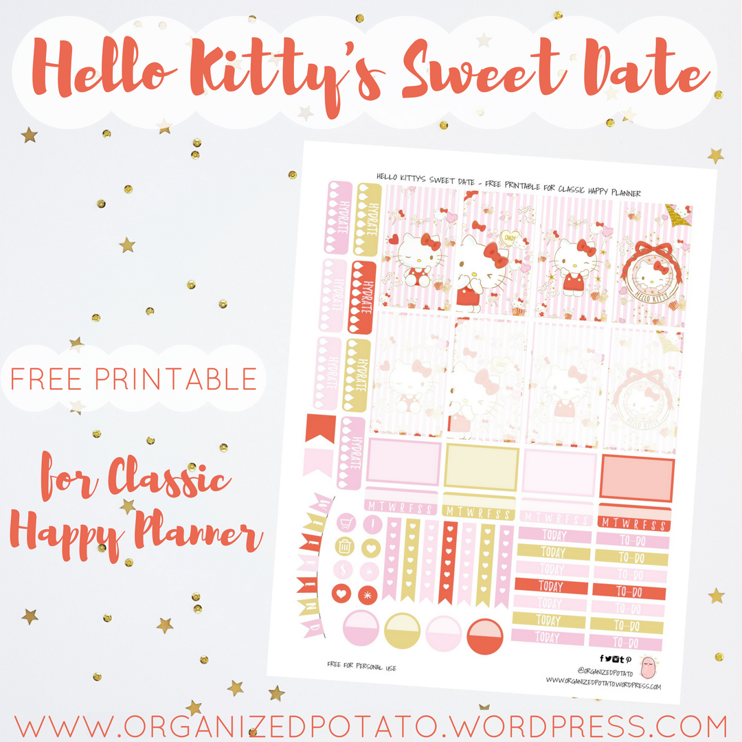Free Planner Printable: Hello Kittys Sweet Date - Organized Potato