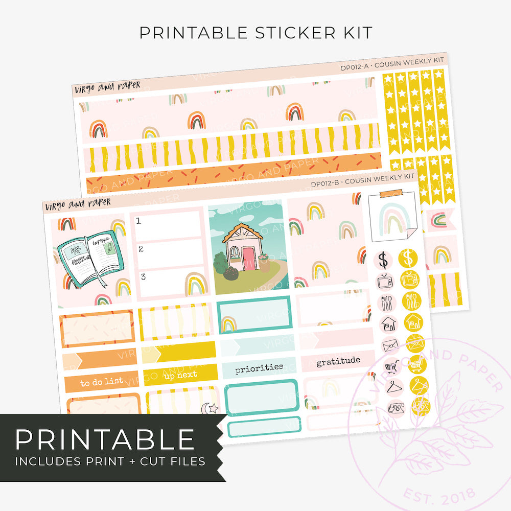 Printable Hobonichi Cousin Weekly Planner Stickers - Quiet Life v ...
