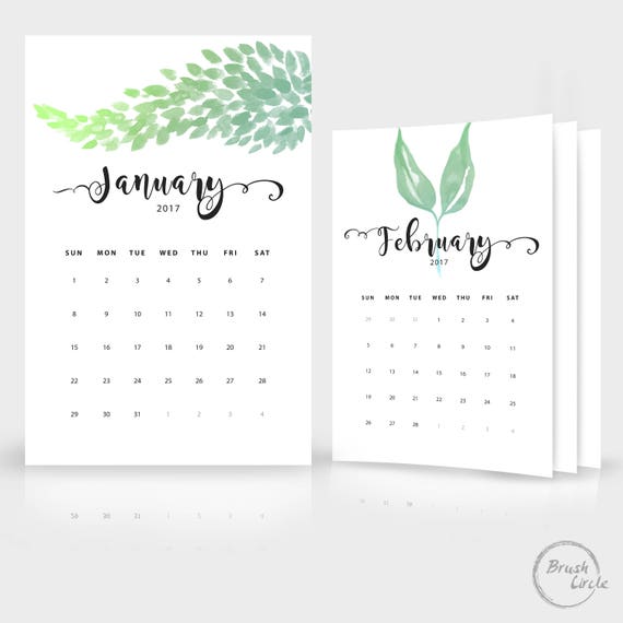 Buy 2017 2018 Calendar Template Large Wall Calendar 8.5x11 12x18 ...