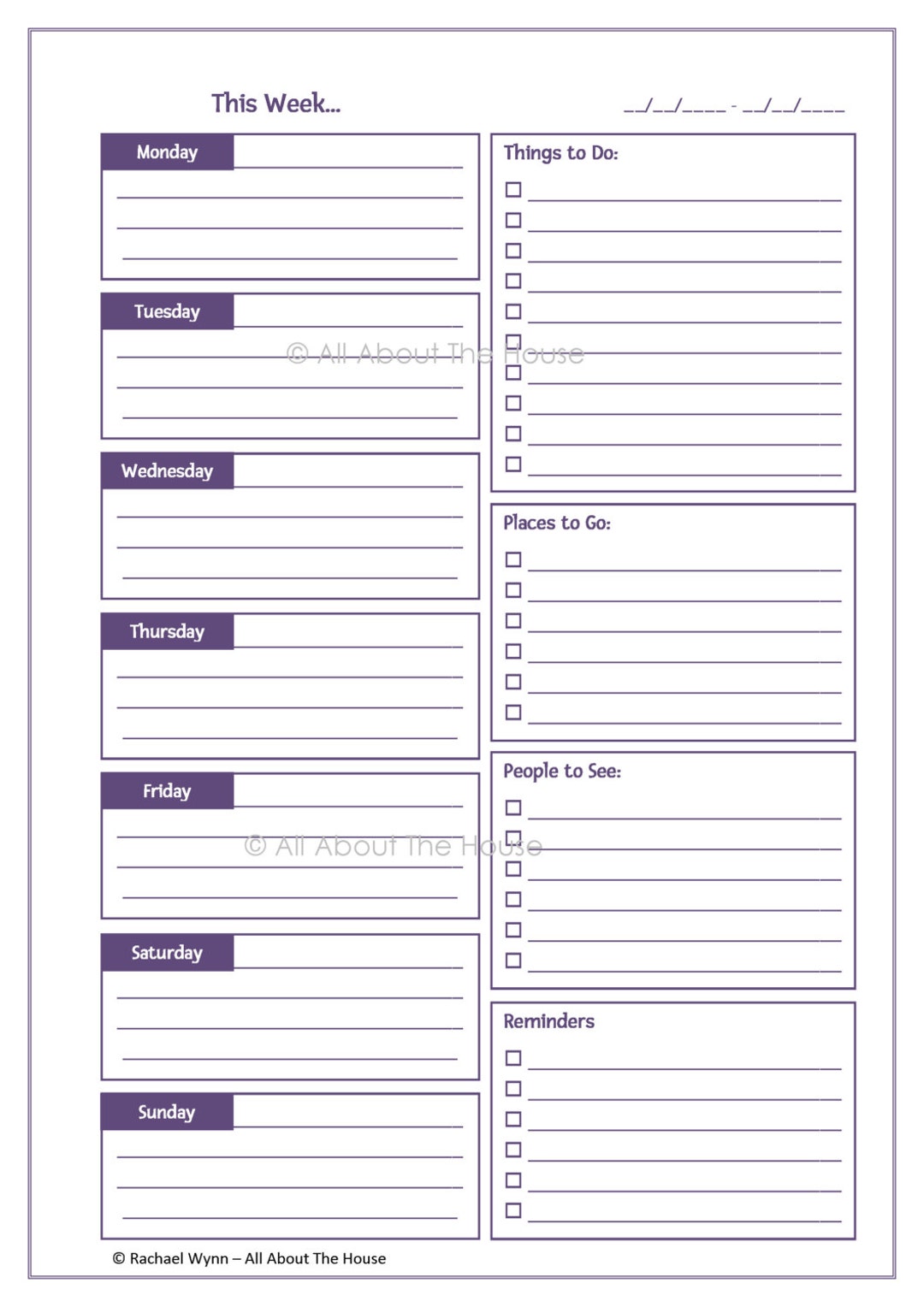 Buy EDITABLE Printable Weekly Planner Time Management Product ...