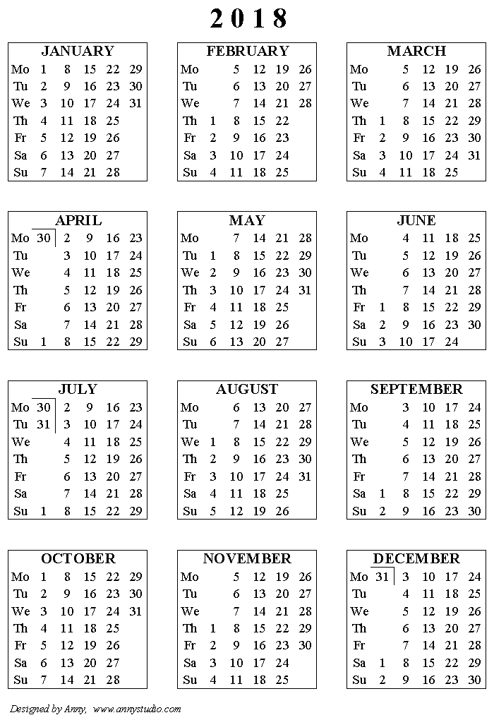 Free printable calendars and planners for 2024 and past years