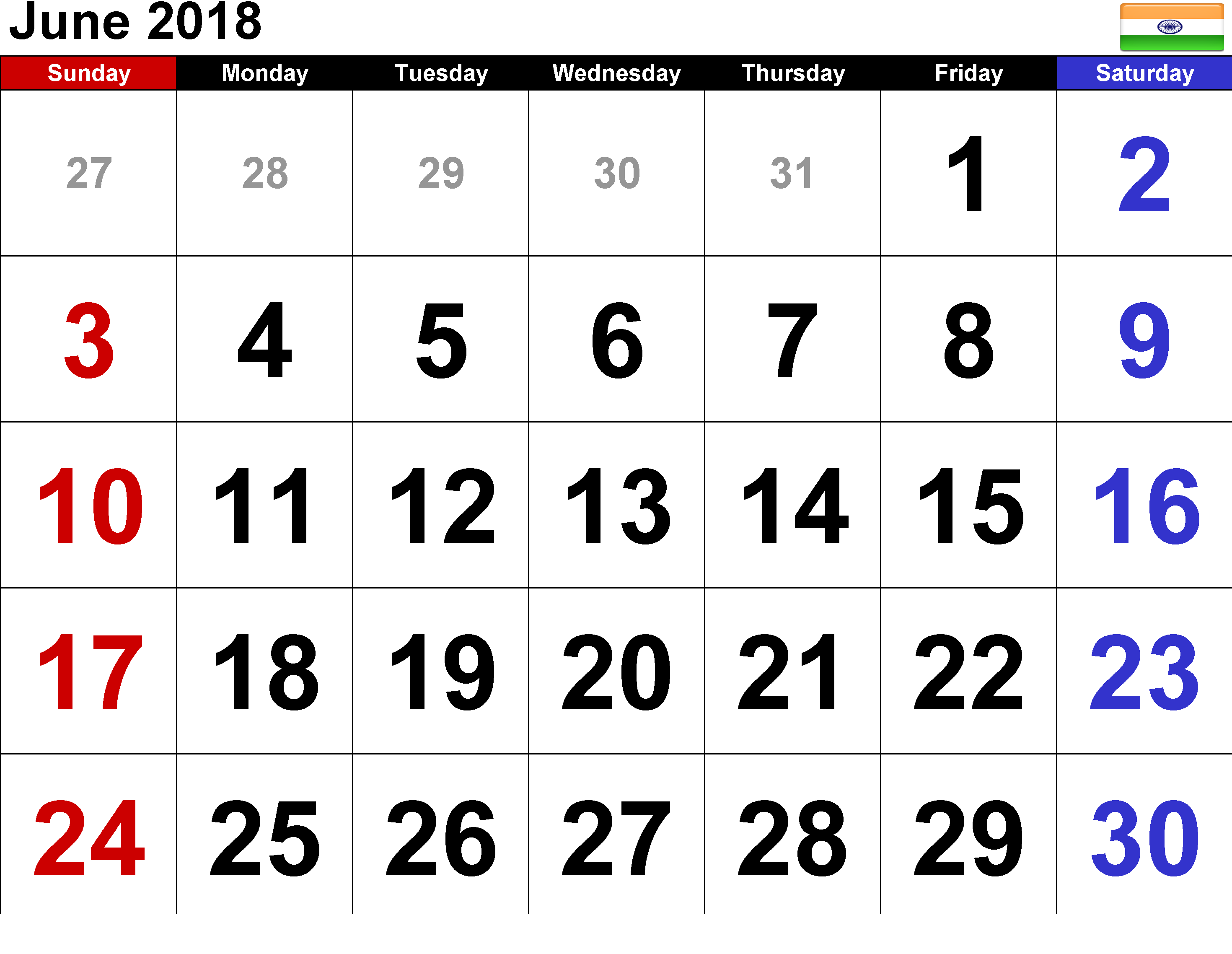 printable planner 2018 india