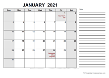 Printable 2021 Malaysia Calendar Templates with Holidays