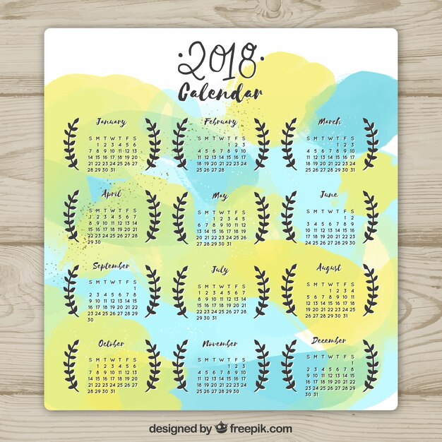 Free Vector | Beautiful 2018 calendar