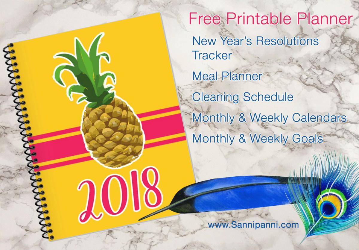 Free Printable 2018 Monthly and Weekly Planner - Sannipanni
