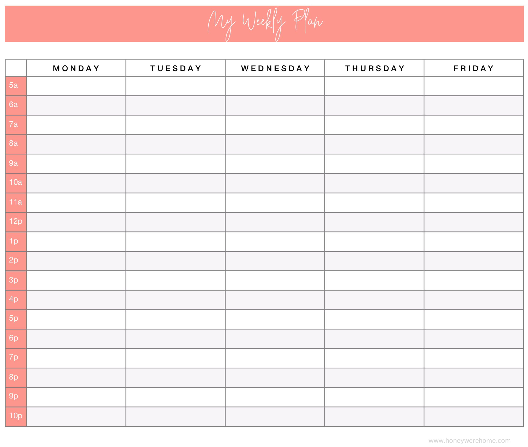 How To Plan Your Week with FREE Printable • Honey Were Home