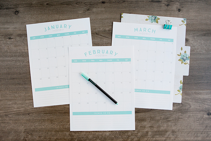 Free Printable 2018 Calendar