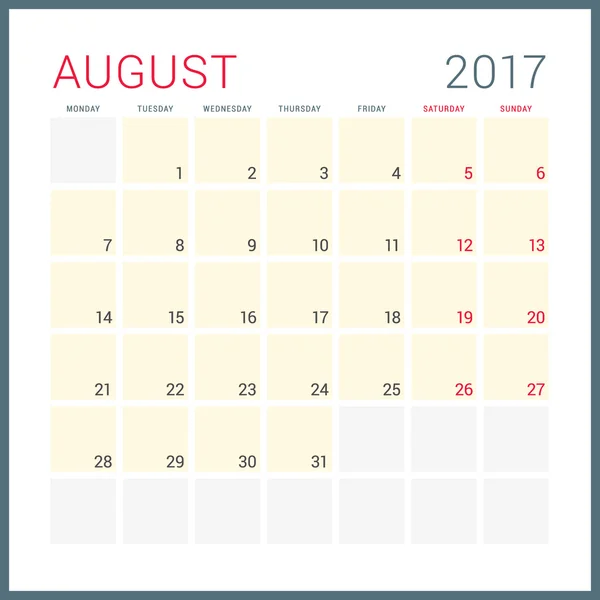 printable planner august 2017