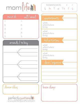 printable planner busy mom
