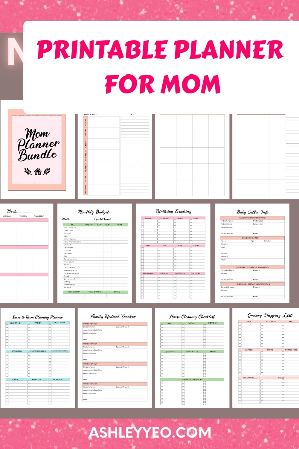 Working Mom Planner, Busy Mom Planner, Household Planner Printable ...