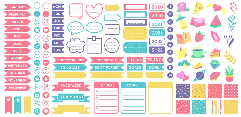 Planner Stickers Stock Illustrations - 4,934 Planner Stickers ...
