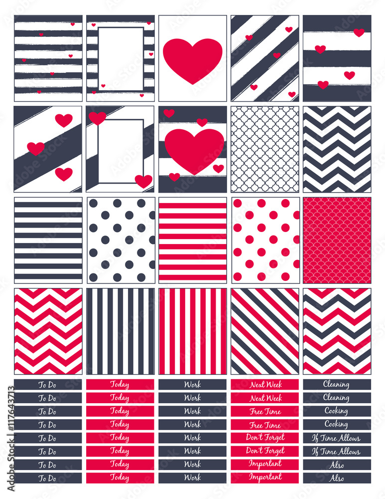 Functional and decorative printable planner sheet for creating ...