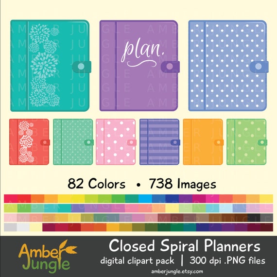 Planner Clipart Closed A5 Planner Clip Art for Planner Stickers ...