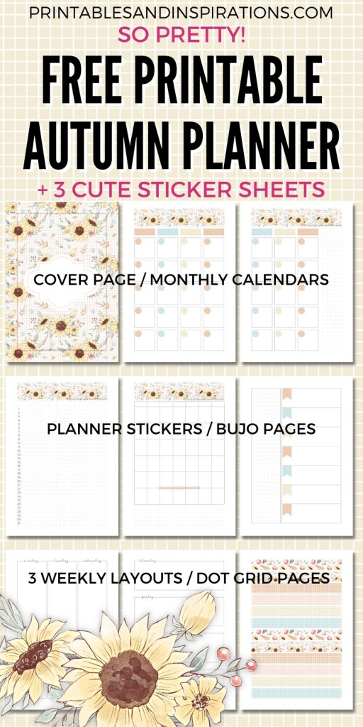 Cute Fall Stickers + Free Printable Planner - Printables and ...