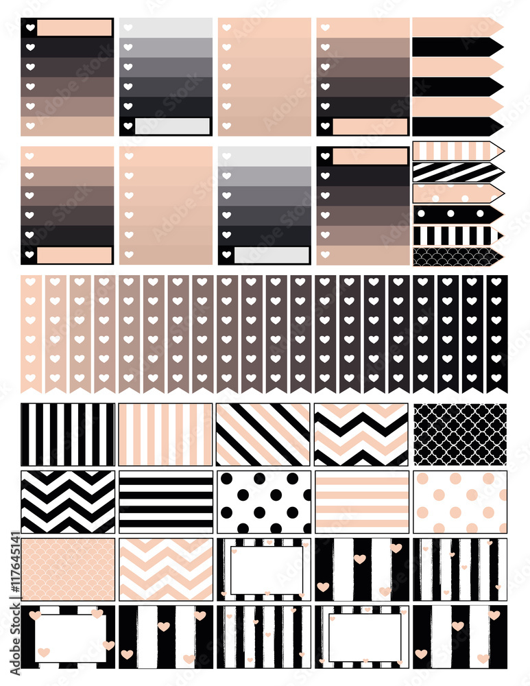 Ombre heart checklist fullboxes,arrows and decorative planner ...