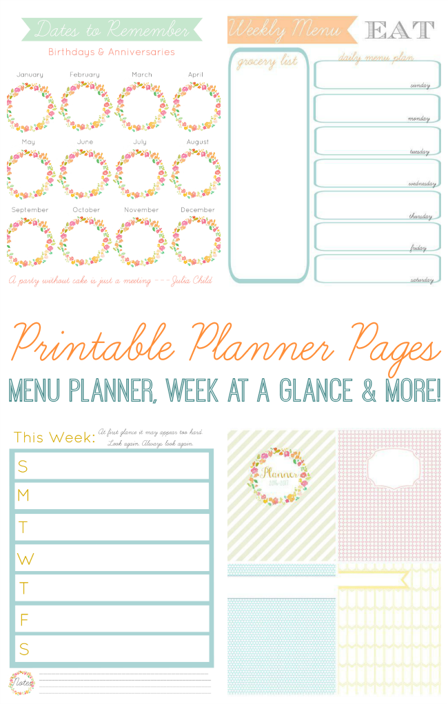 Printable Planner Pages to Print and Use In a 3 Ring Binder