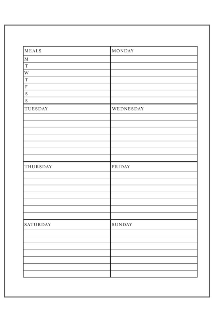 Free Dashboard Layout Planner Printables - Free Weekly Planner Pages