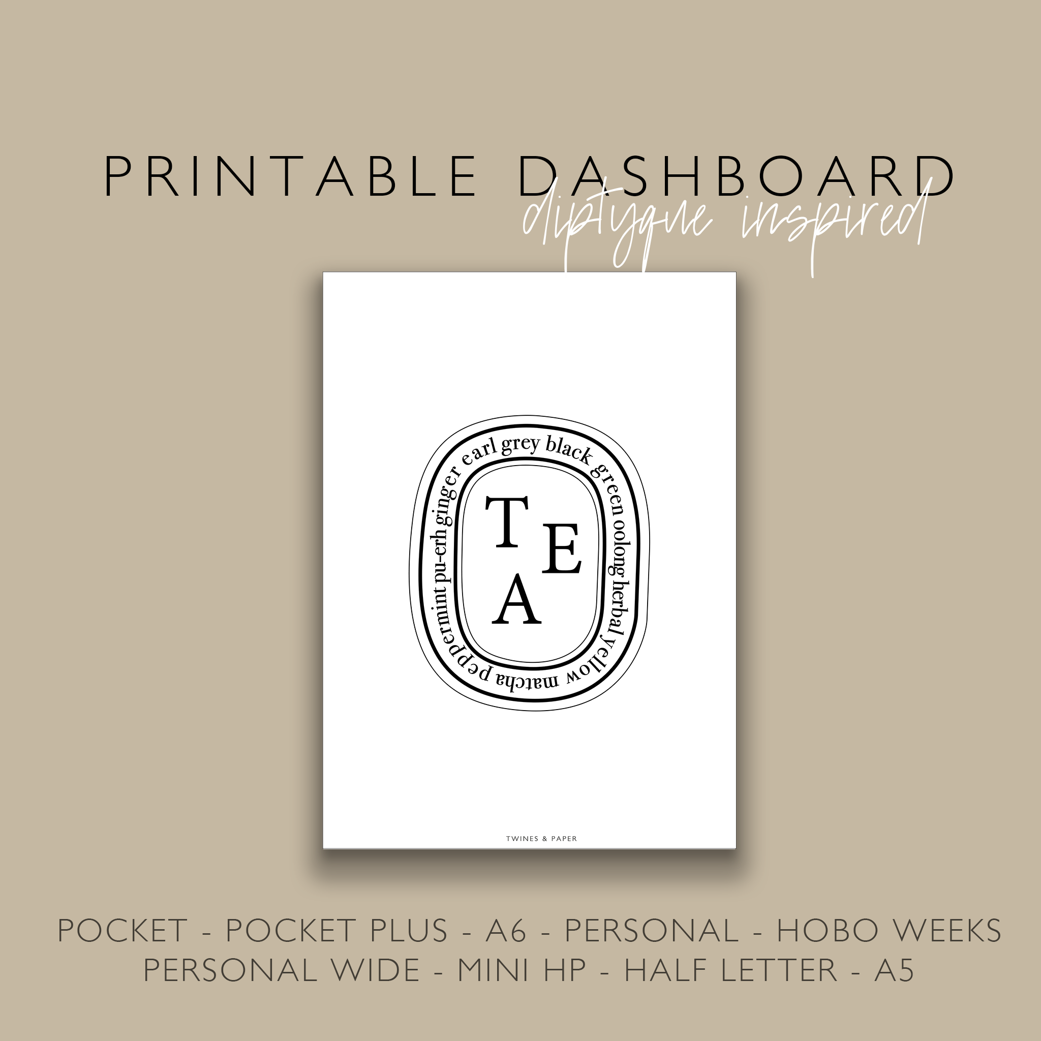 printable planner dashboard