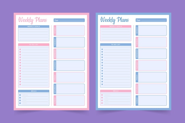 Premium Vector | Cute Day Weekly planner printable planner logbook ...