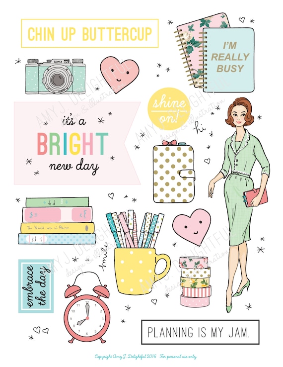 Printable PLANNER GIRL Die Cutsdigital File Instant Download ...