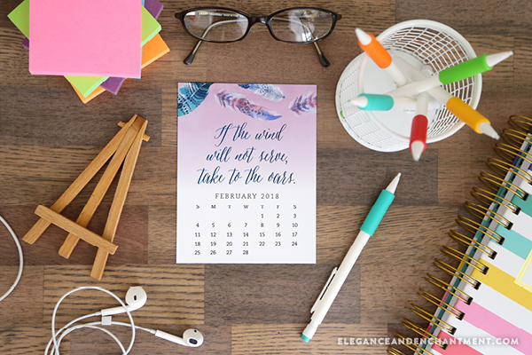 Free Printable February 2018 Calendar | Elegance &  Enchantment