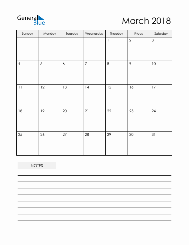 printable planner for march 2018