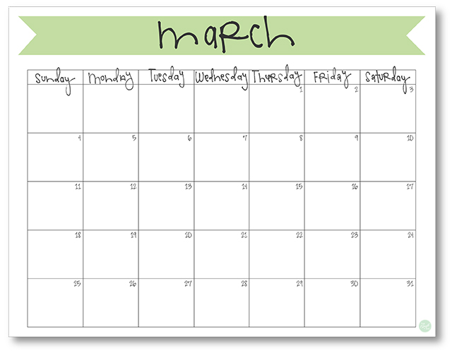 March 2018 Calendar - Free Printable | Live Craft Eat
