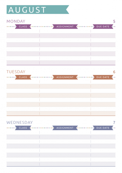 Download Printable Student Planner - Casual Style PDF