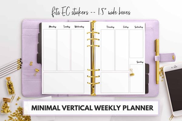 printable planner half size