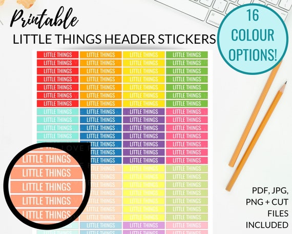 LITTLE THINGS Headers Printable Planner Stickers Cut Files ...