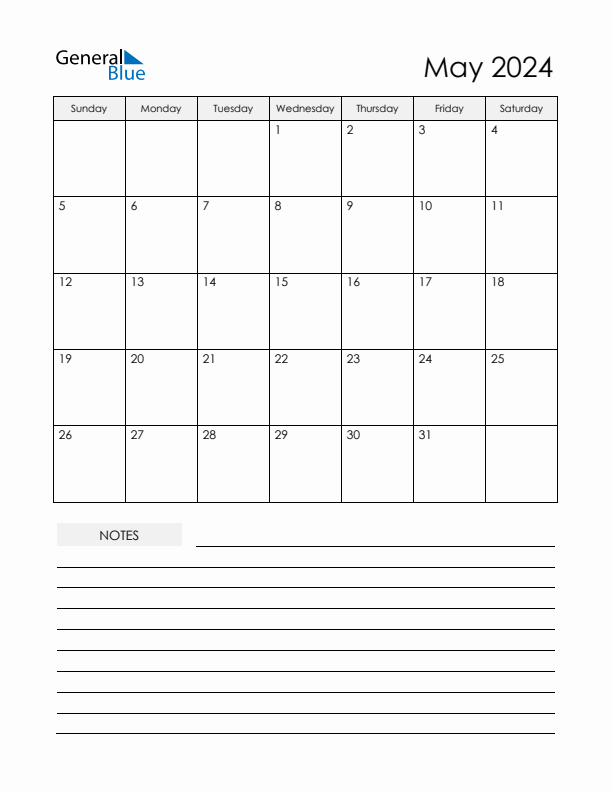 May 2024 Monthly Planner Calendar