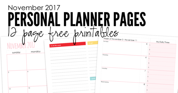 November 2017 Planner for Mom - Free Printable