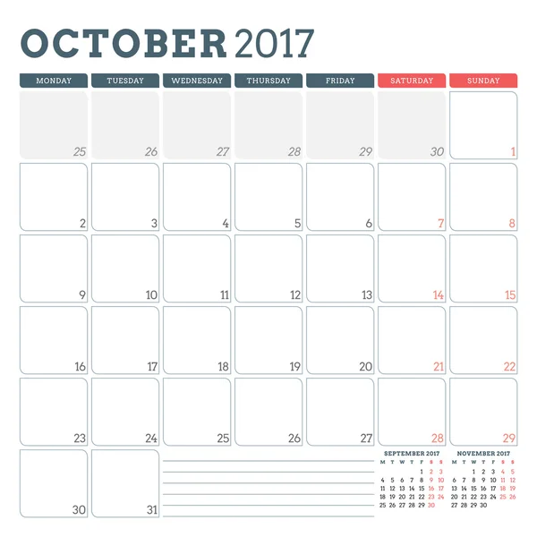 November 2018. Printable calendar planner design template. Week ...