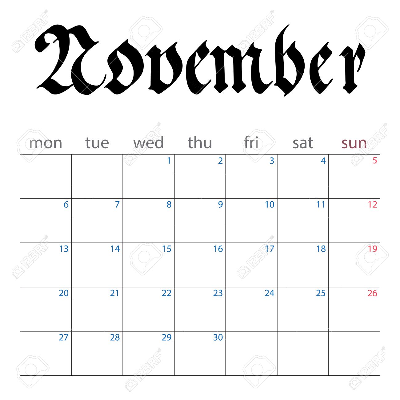 printable planner nov 2017