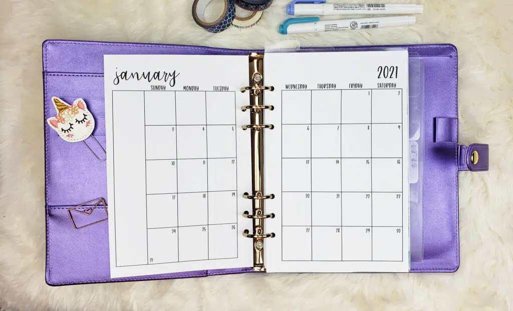 Free Printable A5 Monthly Planner Inserts for 2021 - Planning Inspired