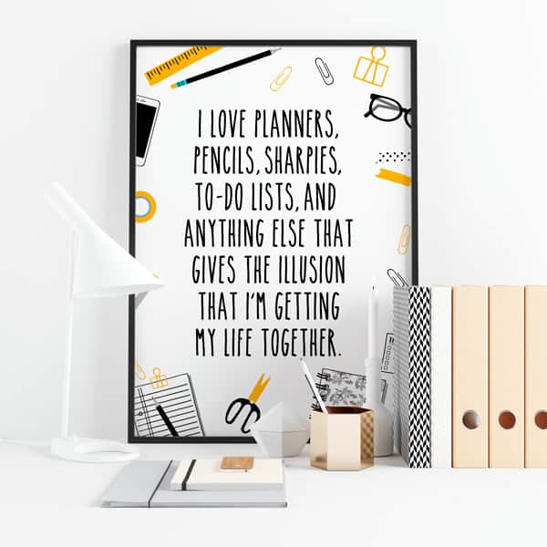 Free Printable Planner Girl Quote Sign / Divider - Lovely Planner