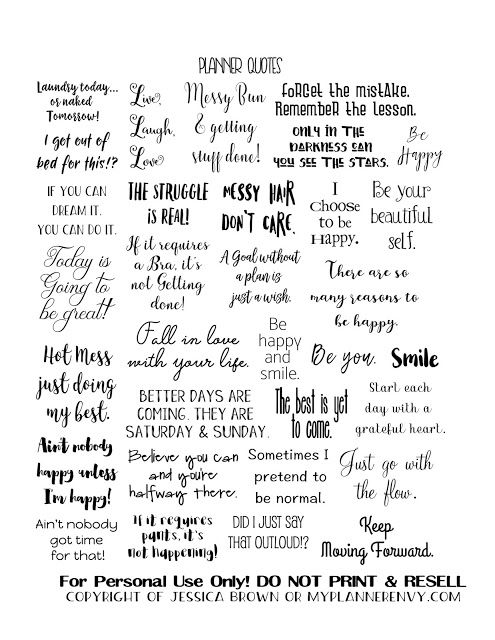 Planner Quotes - Free Planner Printable