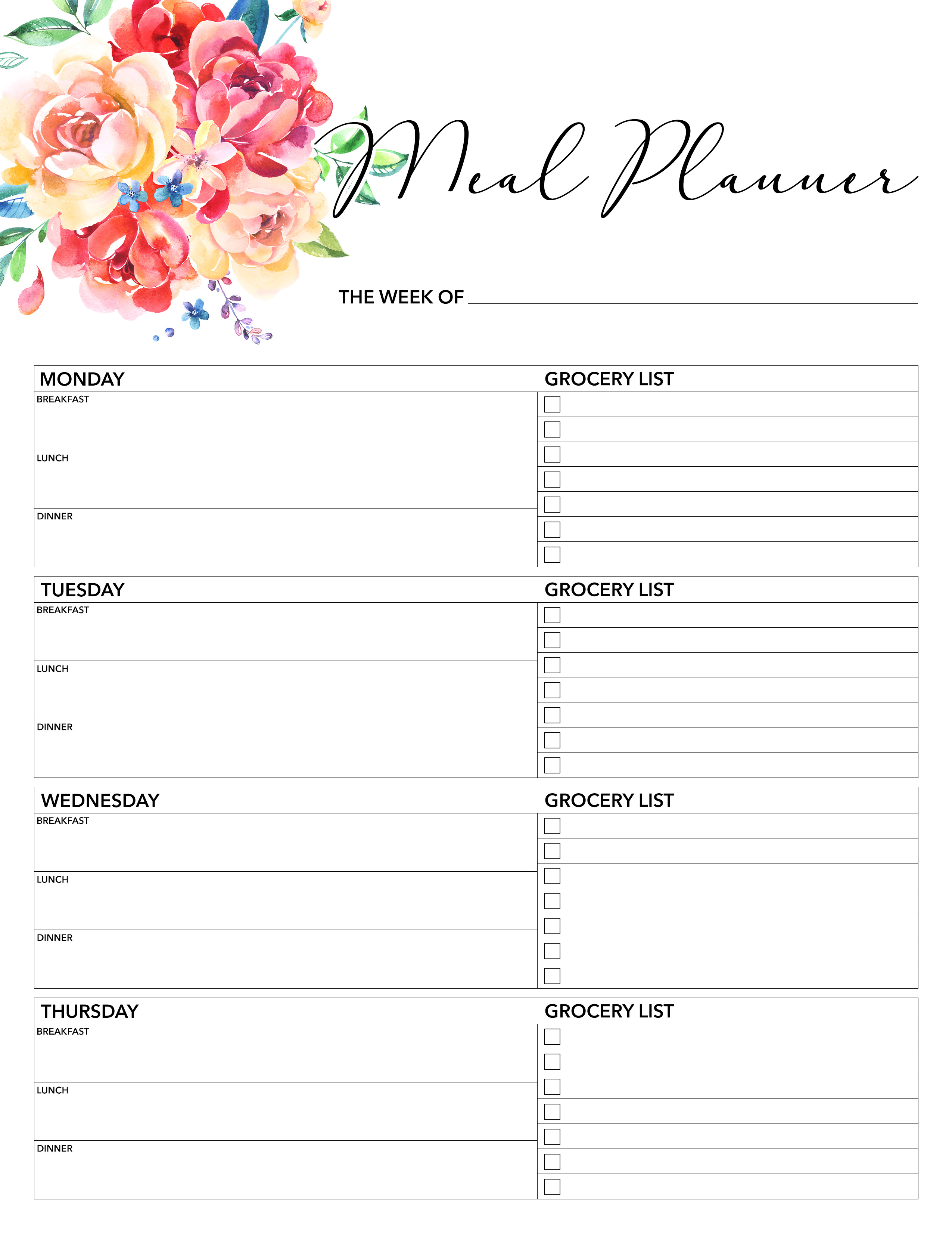 Free Printable 2018 Planner 50 Plus Printable Pages - The Cottage ...
