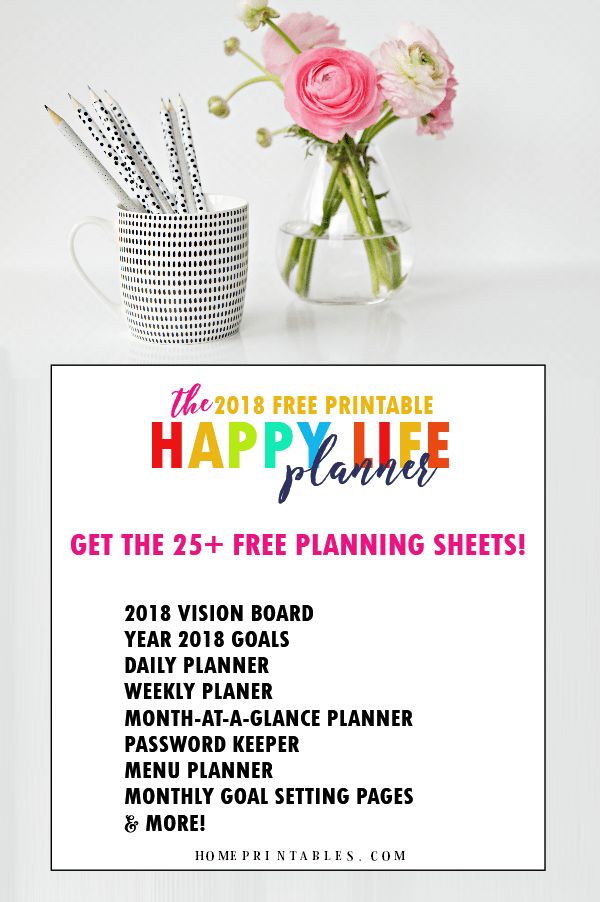 FREE Printable 2018 Planner: 25 Amazing Organizers!