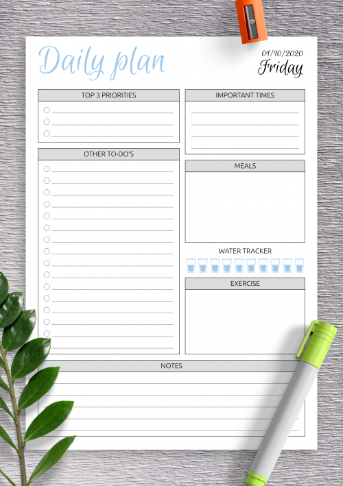 Daily Planner Templates - Download PDF