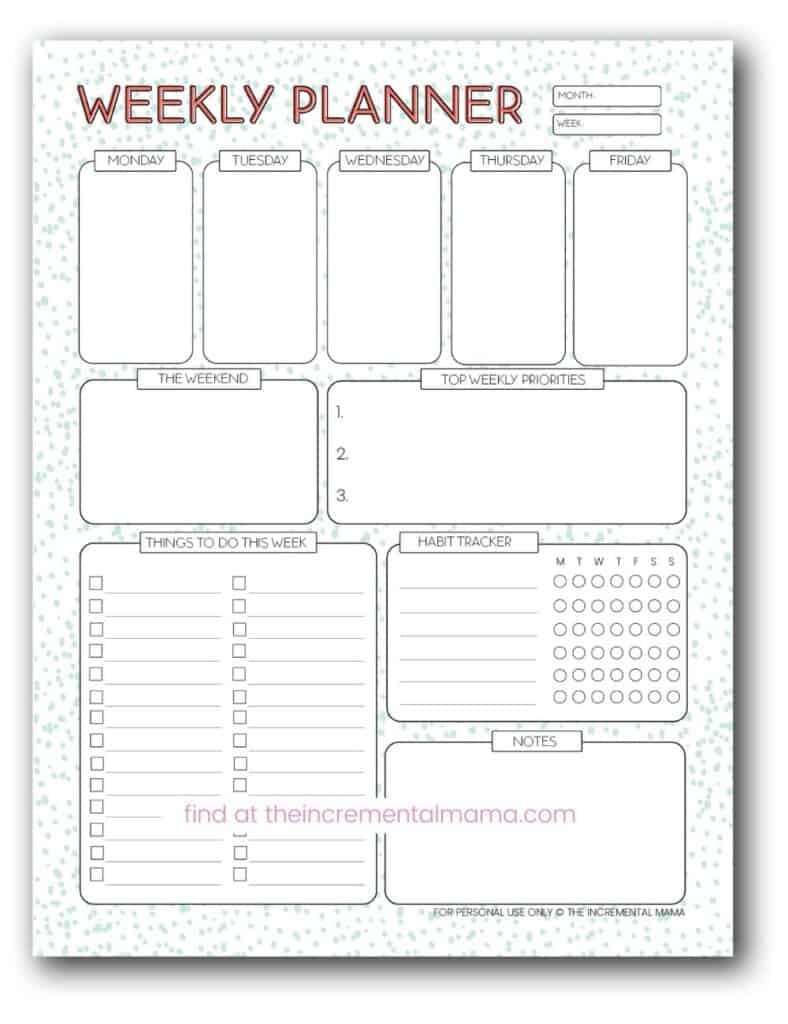 printable planner sheets