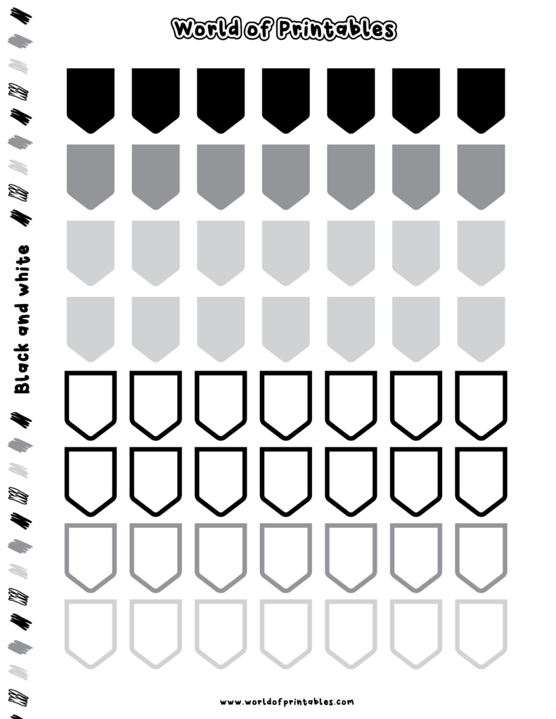 printable planner stickers black and white