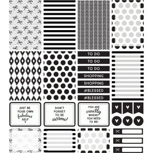 printable planner stickers black and white