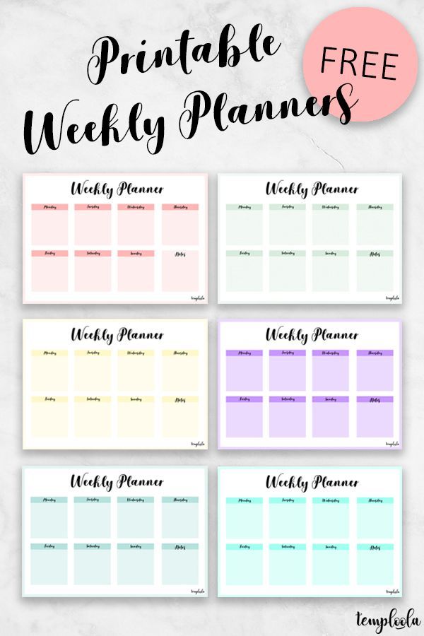 12 Free Printable Weekly Planner PDF Templates [2018]