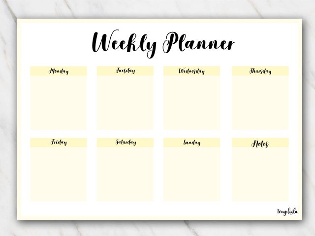 12 Free Printable Weekly Planner PDF Templates [2018]
