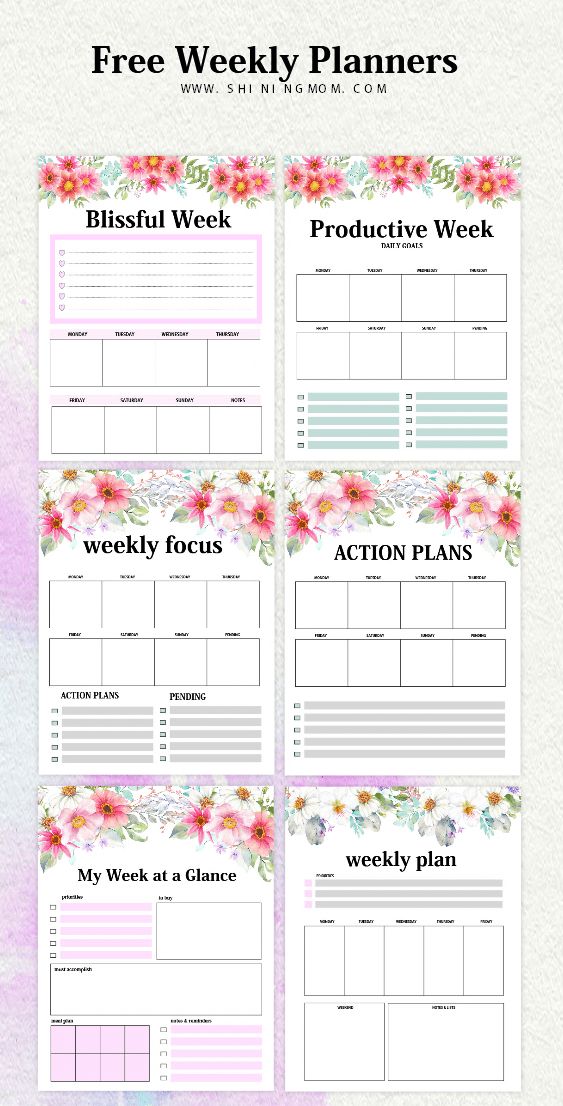 Free Weekly Planning Templates: 15 Beautiful Styles!