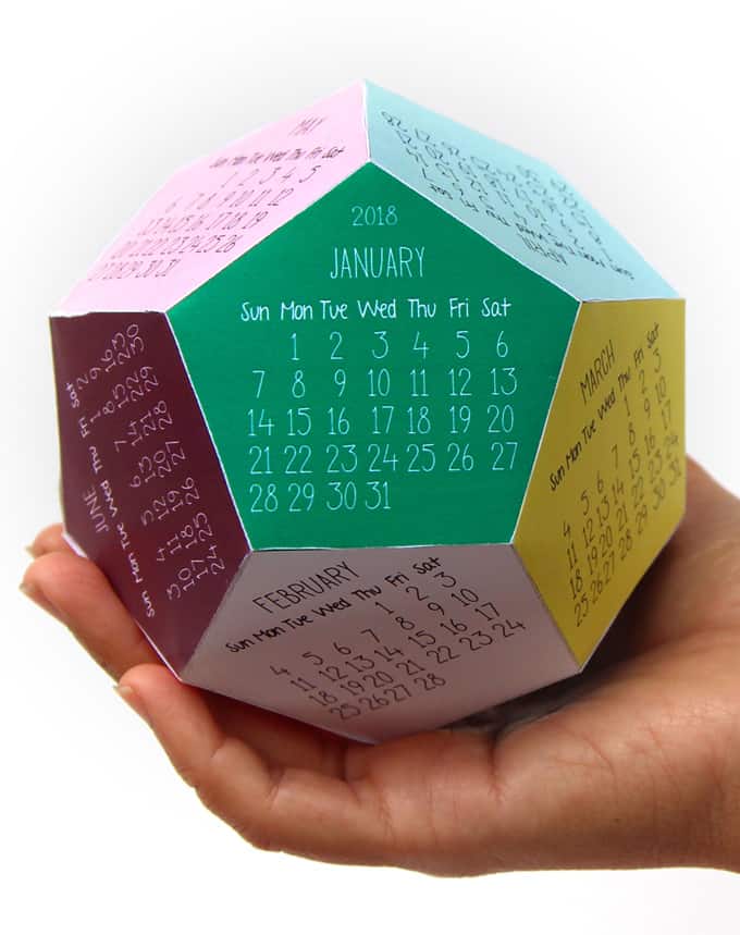 Free Printable Calendar Template : 3D 2018 Calendar ! - A Piece Of ...