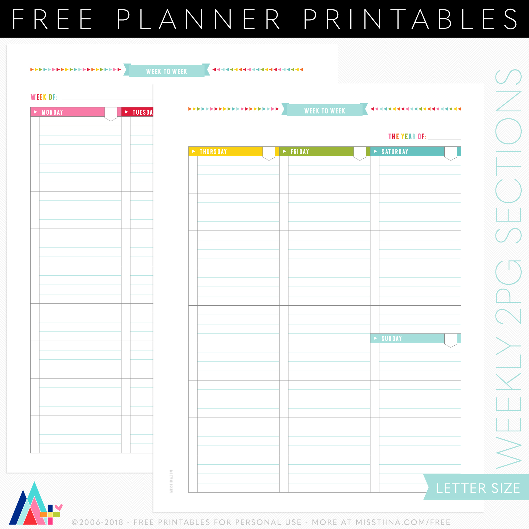 printable planner templates 2018