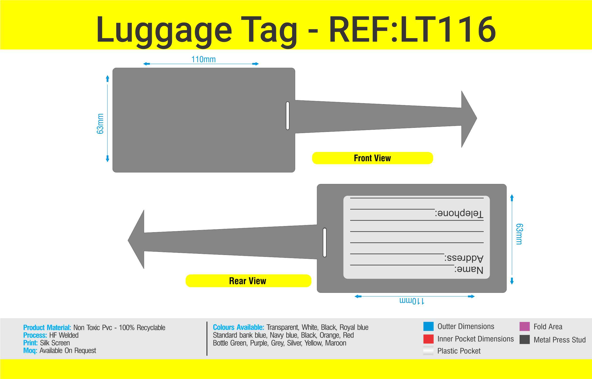 Luggage Tags - Plastic Pouches South Africa