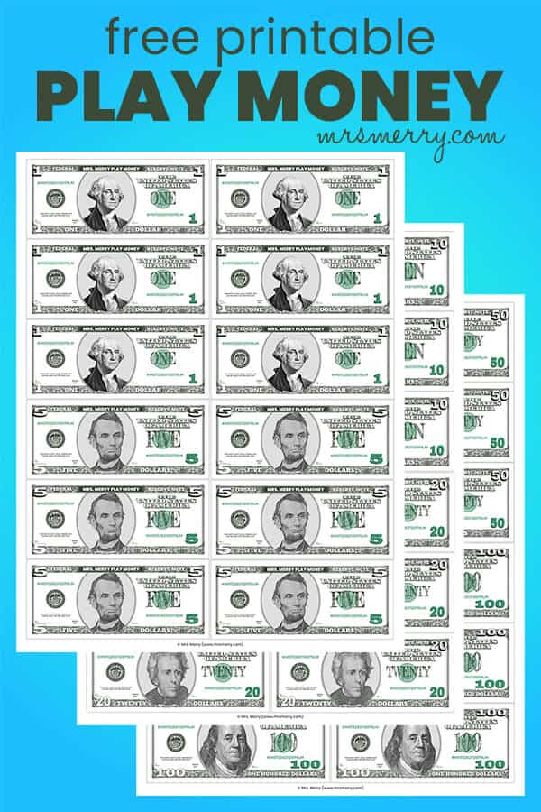 printable play money 2 sided